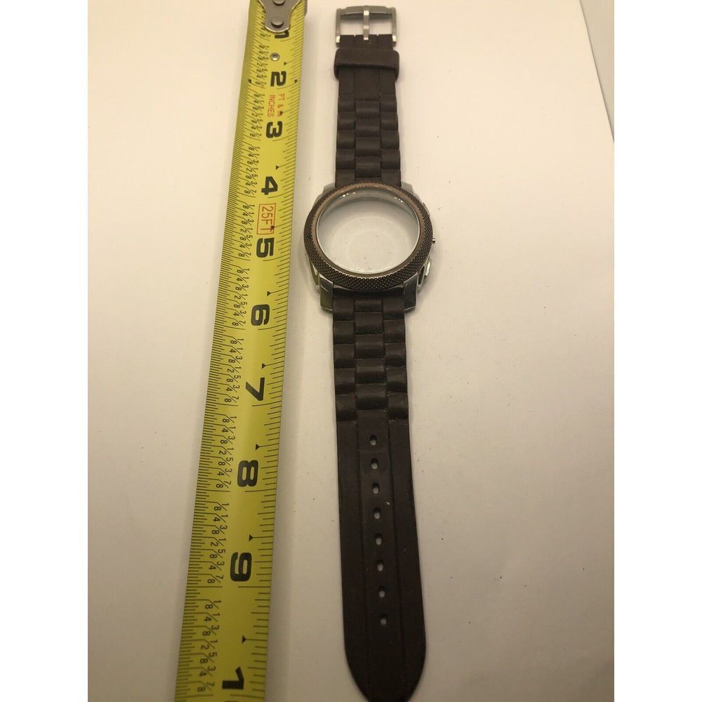 Fossil Watch Parts Case 44mm Crystal 24mm BandClasp Brown Rubber S241001 GY318